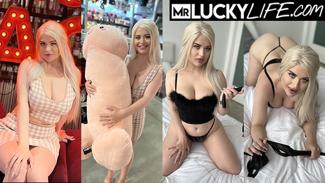 Loira cena com afrodisíaca London Laurent do Mr Lucky Life