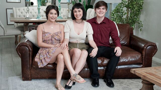 Video scopata laterale con sorridente Nicole e Olive