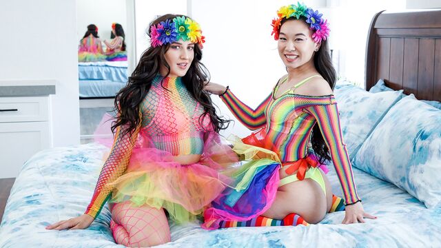 Freeuse Fantasy apresenta asiática safado da Kimmy Kim e Aubree Valentine